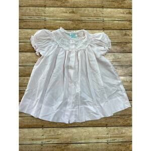 Vintage Alison Scott for Spencerville Light Pink Baby Girl Day Gown Size 12 mo